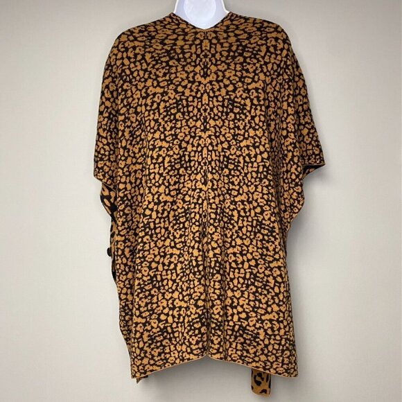 *NWT* CHICO'S Lagenlook Boho Animal Leopard Print Ruana Wrap Size S/M - Picture 8 of 8